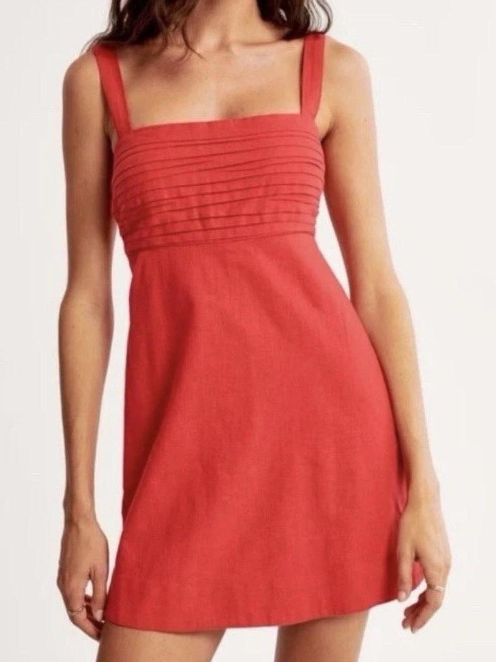 Abercrombie & Fitch Emerson Linen Red Skort Dress NWT! Sz. Large,